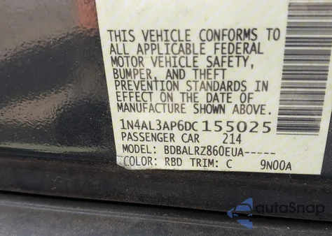 2013 Nissan Altima 2.5 S z USA, uszkodzony, nr VIN 1N4AL3AP6DC155025